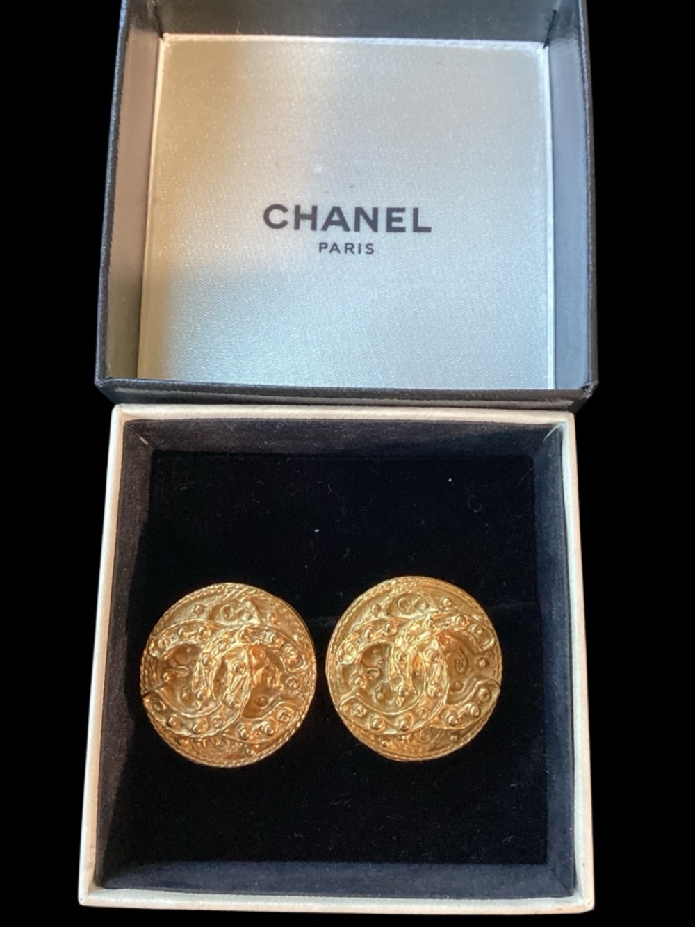 Vintage CHANEL Coco Clip Back Earrings